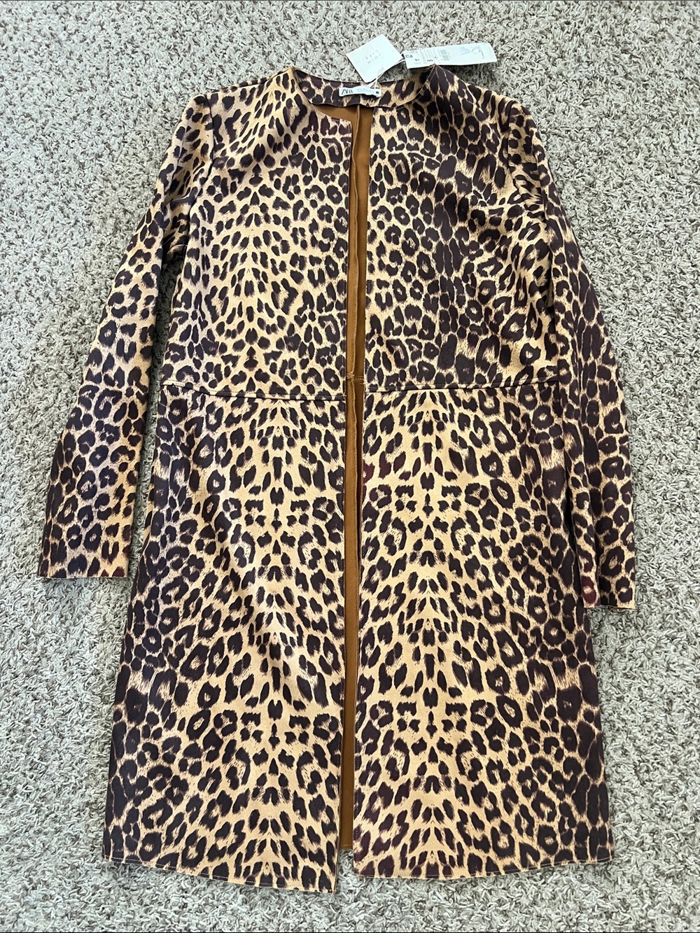 NWT Zara Womens leopard animal print jacket size small